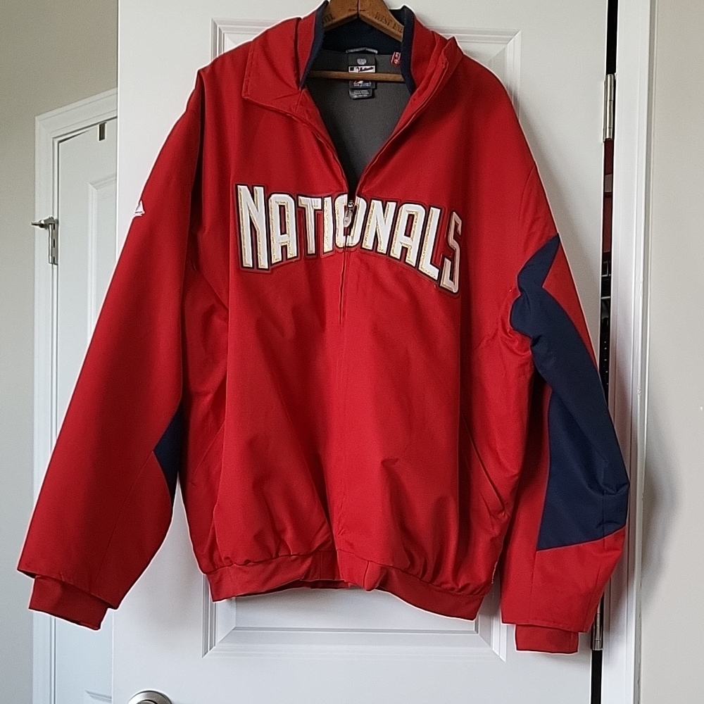 MLB Majestic Red and Blue Washington Nationals Jacket